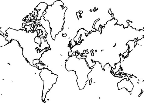 World Map Clip Art Line Drawing World Map Outline Transparent Images