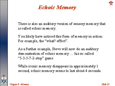 echoic memory example