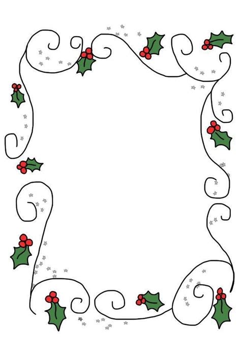 Wie sie ihr briefpapier einheitlich gestalten: Holly frame. | Briefpapier weihnachten, Basteln weihnachten