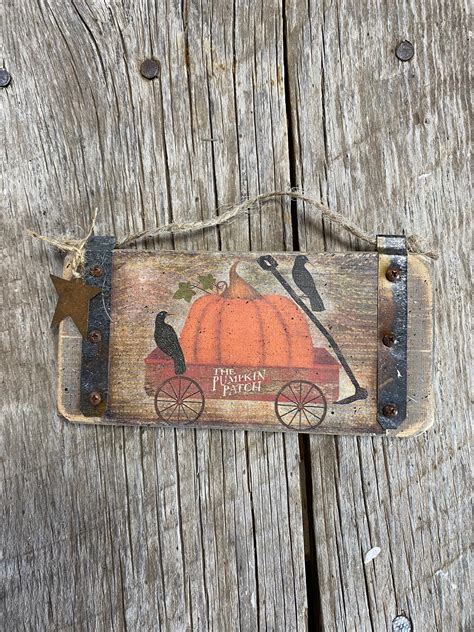 Primitive Fall Sign I 6 14x3 14 Sign Pumpkin Sign Etsy