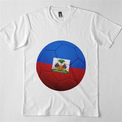 Buy Men Premium Cotton T Shirt Football Soccer Haiti Flag Ball Haitian
