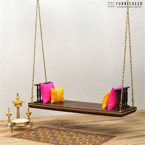 Solid Wood Handcrafted Indian Traditional Swingjhoola Finished In