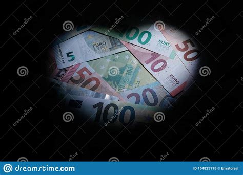 Love For European Money Silhouette Of A Bright Light Spot In The Shape