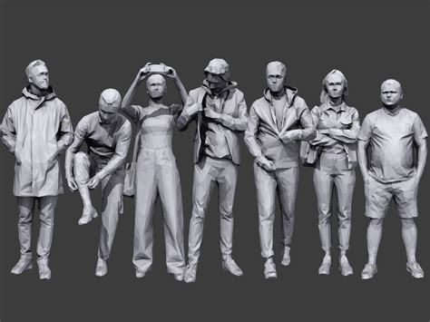 3d Model Lowpoly People Casual Pack Volume 27 Vr Ar Low Poly Cgtrader