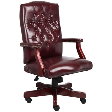Boss Office Traditional High Back Faux Leather Tufted Executive Chair
