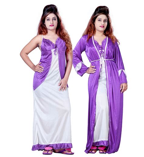 Buy Mahaarani Satin Nighty And Night Gowns Multi Color Online At Best