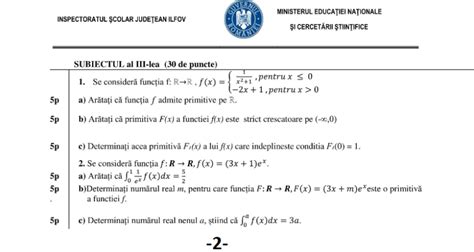 Modele Teză Matematică Clasa A 12 A M2 Științe Semestrul 1 Rezolvări