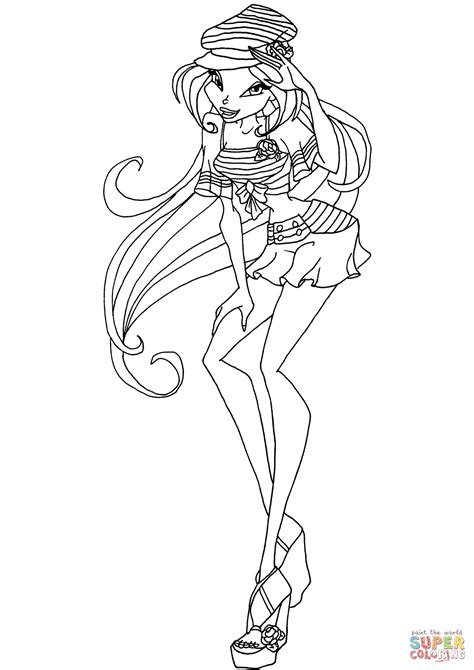 Flora Winx Club Coloring Pages Cartoon Drawings Color Porn Sex Picture