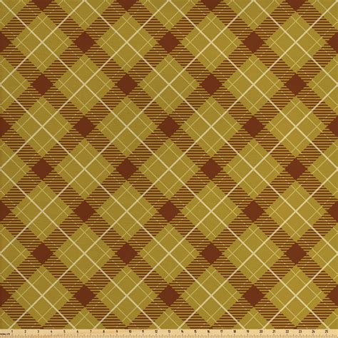 Brown Plaid Fabric By The Yard Illustration Of A Traditional Checkered
