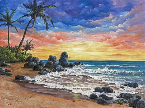 Treasure island sunset painting christmas gift polycount. Colorful Maui Sunset Painting by Darice Machel McGuire