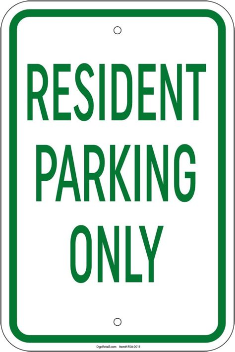 Business Signs Heavy Resident Parking Only Assigned Parking Only Sign 8
