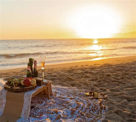 Sunset Picnic ~ Romance On The Beach Beach Picnic Picture Beach