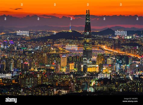 Seoul City Skyline Downtown View Of South Korea Stock Photo Alamy