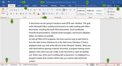 Working With Word 2016 User Interface Wikigain