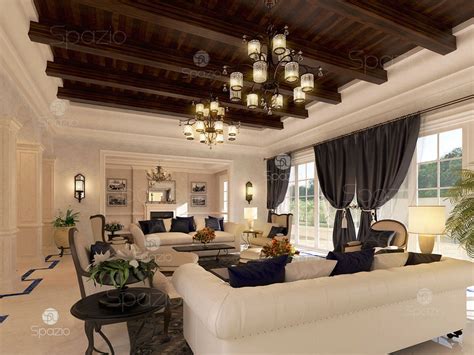 Luxury White Palace Interior Design In Dubai Classic Style Living Room