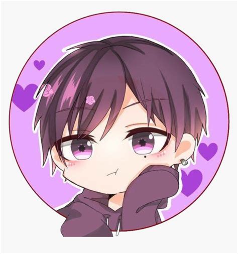 Purple Hearts Sticker Boy Cute Kawaii Anime Cute