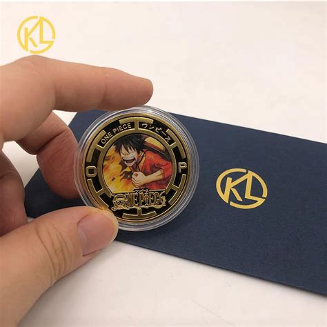 Anime One Piece Luffy Classic Film Characters Nice Printing Gold Plated