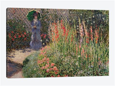 Rounded Flower Bed 1876 Canvas Artwork By Claude Monet Icanvas
