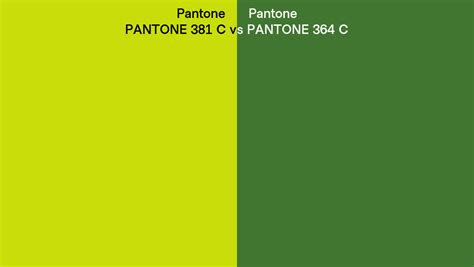 Pantone 381 C Vs Pantone 364 C Side By Side Comparison
