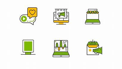 Animated Marketing Pack Icon Template Gifs