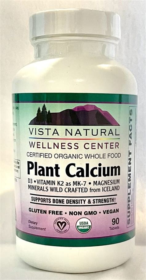 Vista Natural Wellness Whole Food Plant Calcium 90 Tablets Vista