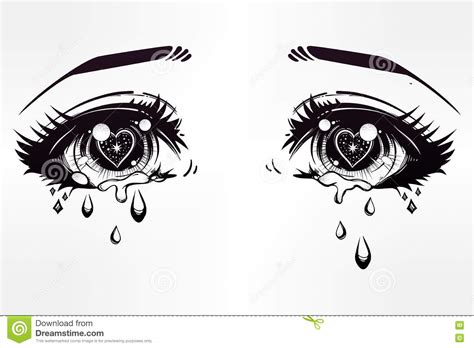 Scary drawing cute eyes anime kawaii horror manga pastel. Crying Eyes In Anime Or Manga Style. Stock Vector - Illustration of tattoo, pain: 78551432
