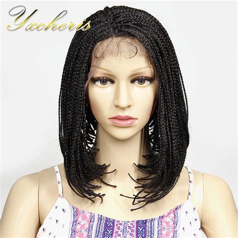 Yxcherishair Short Synthetic Box Braid Lace Front Wigs With Baby Hair
