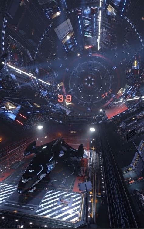 Hangar Cyberpunk Spaceship Sci Fi Future Pins Art Space Ship