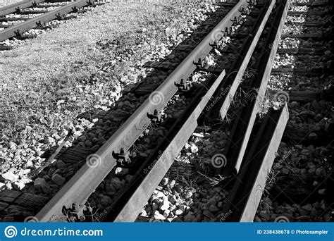 Dramatic Railroad Scene With Broken Tracks Stock Photo Image Of