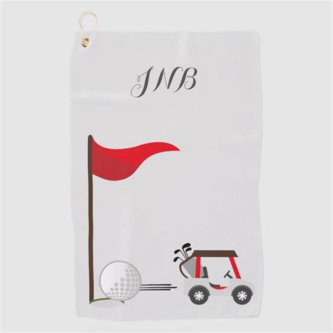 Fun Golfing Golf Cart Ball For Golfers Monogram Golf Towel Zazzle