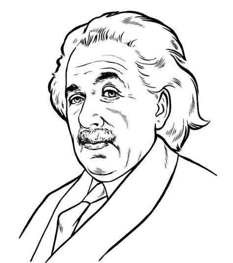 Face Albert Einstein Coloring Pages