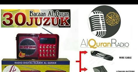 Berikut ini adalah al quran yang terdiri dari 30 juz atau 114 surat dalam versi online yang kami tulis lengkap dalam bacaan atau tulisan arab serta terjemahnya Aneka Seller: DIGITAL RADIO AL-QURAN (30 JUZUK)