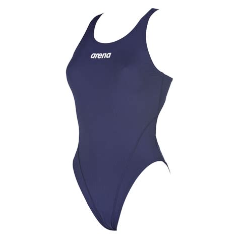 Arena Solid Swim Tech High Leg Navy Swimsuit