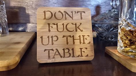 Don T Fuck Up The Table Bamboo Coasters Set Of 6 With Etsy