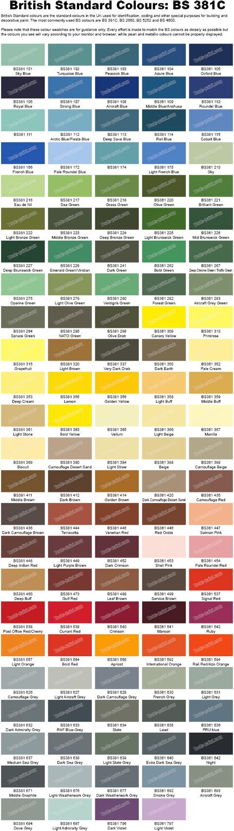 11 Colour Charts Ideas Color Chart British Standards Dulux Paint