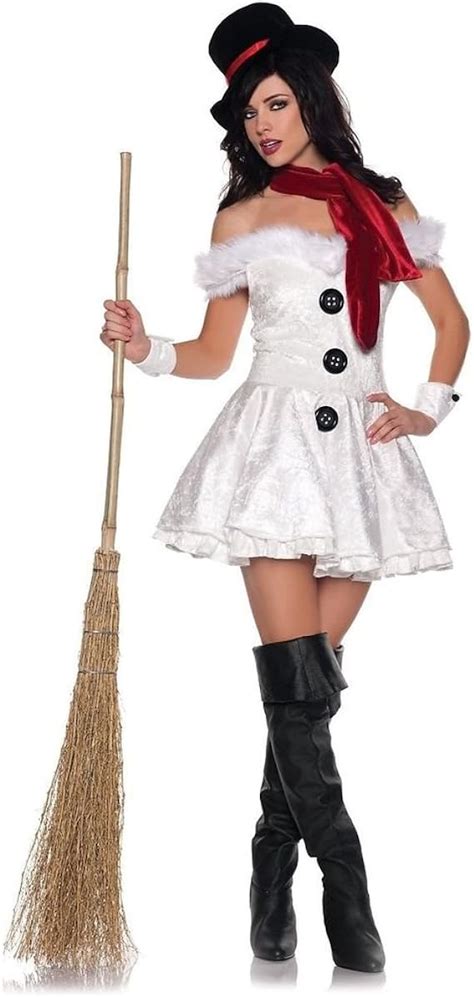 Chsgjy Sexy Snowman Costume Womens Christmas Outfit Adult Fancy Dress Clothing