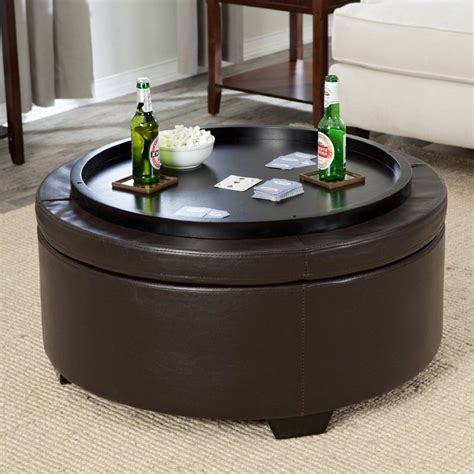 Tufted round ottoman coffee table. 30 The Best Round Coffee Tables With Storage