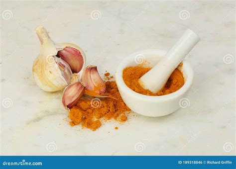Turmeric And Garlic Stock Photo Image Of Bulb Spice 189318846