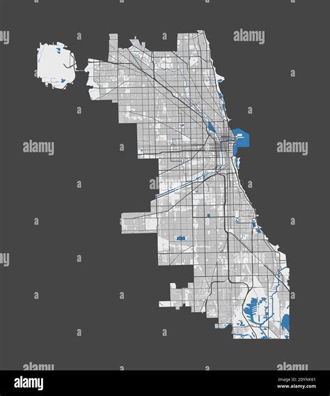 Chicago Map Detailed Vector Map Of Chicago City Administrative Area