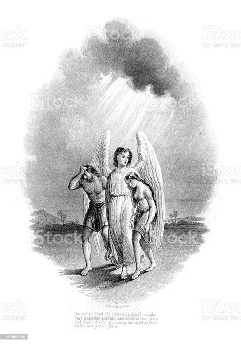 Adam And Eve Cast Out Of Paradise Stock Illustration Download Image