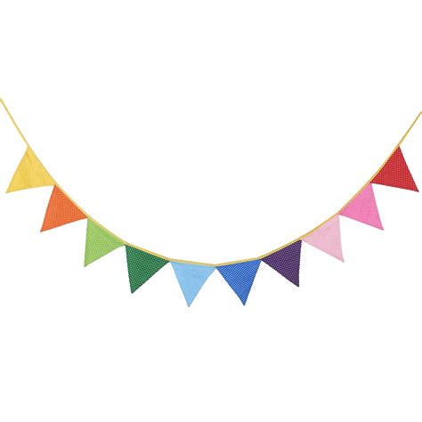 10pcs Triangle Shape Bunting Flag Polka Dots Floral Plaid ...