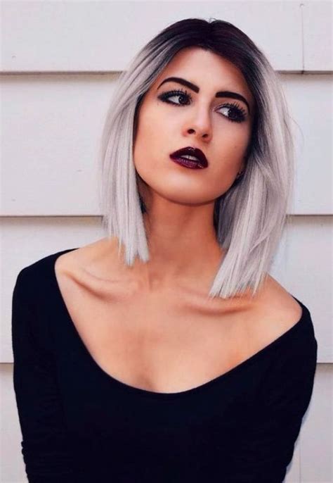 Das video zeigt schwarze haare ombre. Silver-Hair-Colour-Ideas-to-Go-Gray | Ombre kurze haare ...