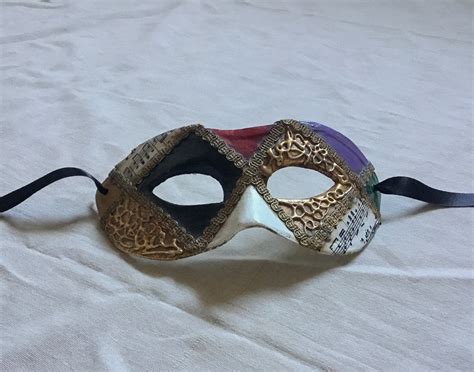 Handmade Mixed Media Venetian Masquerade Mask Art Italy Mezza Musica