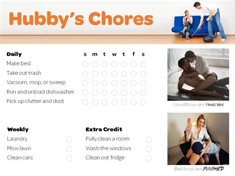 Chore Chart For Husbands We Use This Chart To Help Make Sure That
