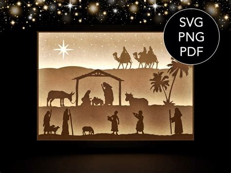 Christmas 3D Shadow Box SVG Layered SVG file for Cricut | Etsy