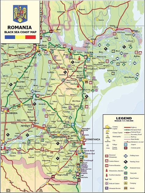 Harta Coasta Romana A Marii Negre Harta Litoralul Romanesc Marea Neagra