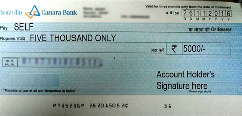 To find out more mobile cheque deposit. How to Write a Cheque in Canara Bank ? [Self/Account Payee ...
