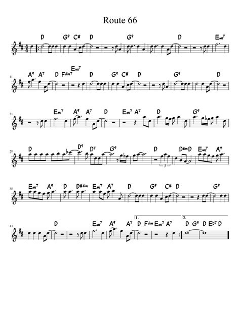 Well, if you ever plan to motor west just take my way that's the highway that's the best get. Route 66 Sheet music for Piano | Download free in PDF or MIDI | Musescore.com