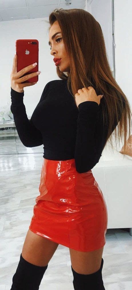51 Lovely Ways To Wear Mini Skirt Red Leather Skirt Miniskirt Outfits