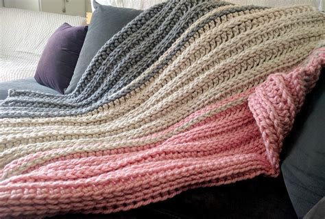 Super Chunky Crochet Blanket Pattern Ribbed Crochet Pattern Etsy